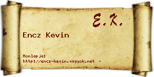Encz Kevin névjegykártya